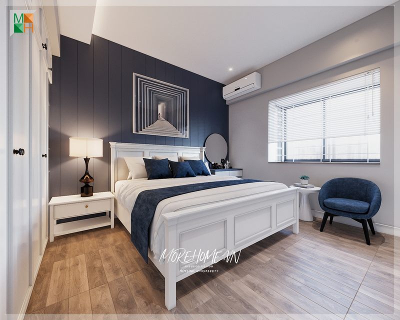 Giường ngủ gỗ tự nhiên màu trắng có chân với phong cách thiết kế độc đáo, đặc biệt góp phần mang tới sự tinh tế, ấm áp.